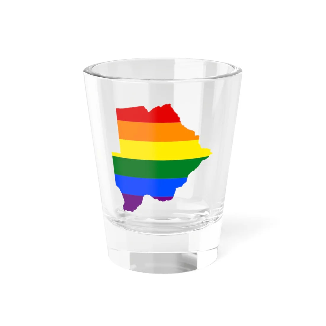 LGBT flag map of Botswana (Botswana) Shot Glass 1.5oz 1.5oz - Go Mug Yourself