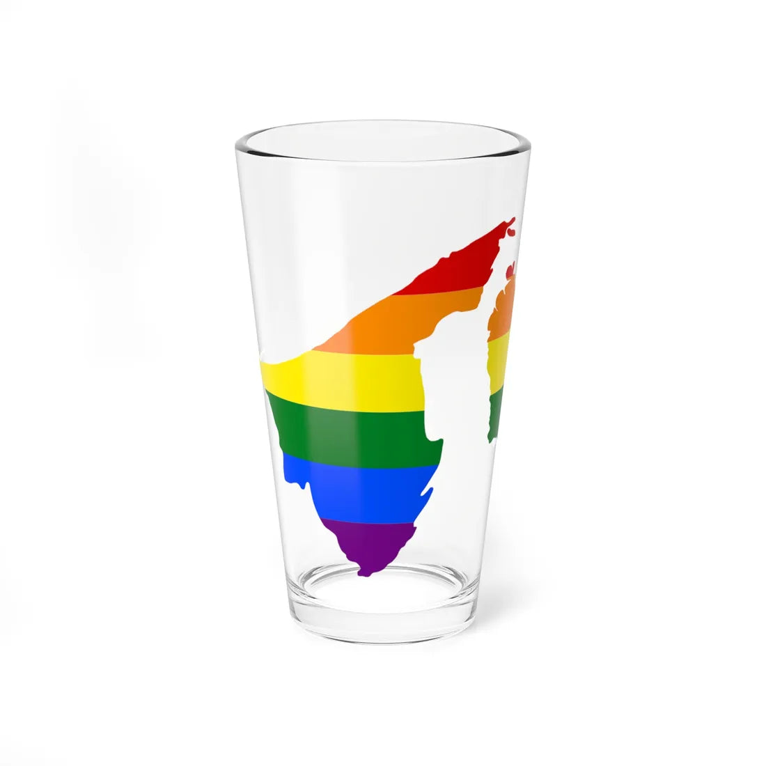 LGBT flag map of Brunei (Brunei) Pint Glass 16oz 16oz - Go Mug Yourself