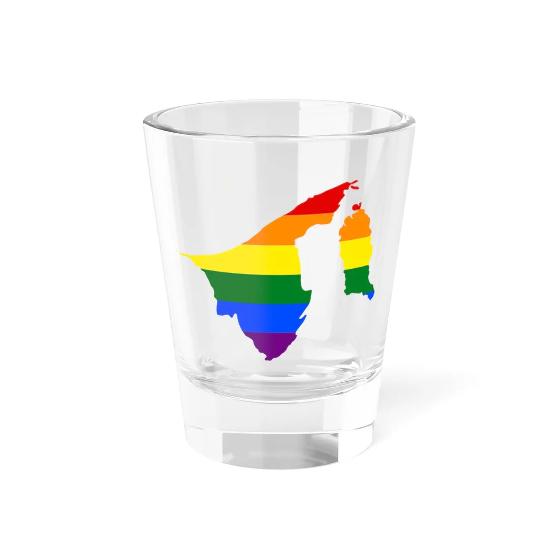 LGBT flag map of Brunei (Brunei) Shot Glass 1.5oz 1.5oz - Go Mug Yourself