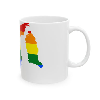 LGBT flag map of Brunei (Brunei) White Coffee Mug-Go Mug Yourself