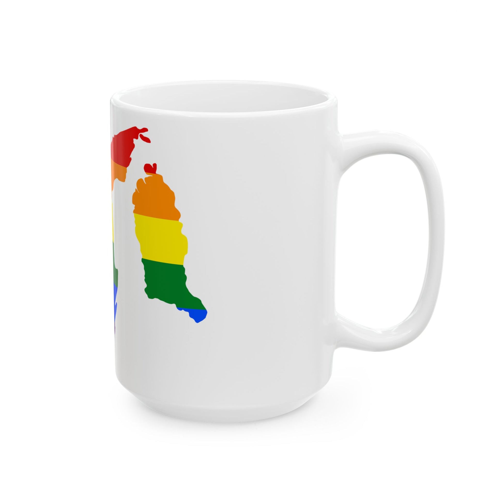 LGBT flag map of Brunei (Brunei) White Coffee Mug-Go Mug Yourself