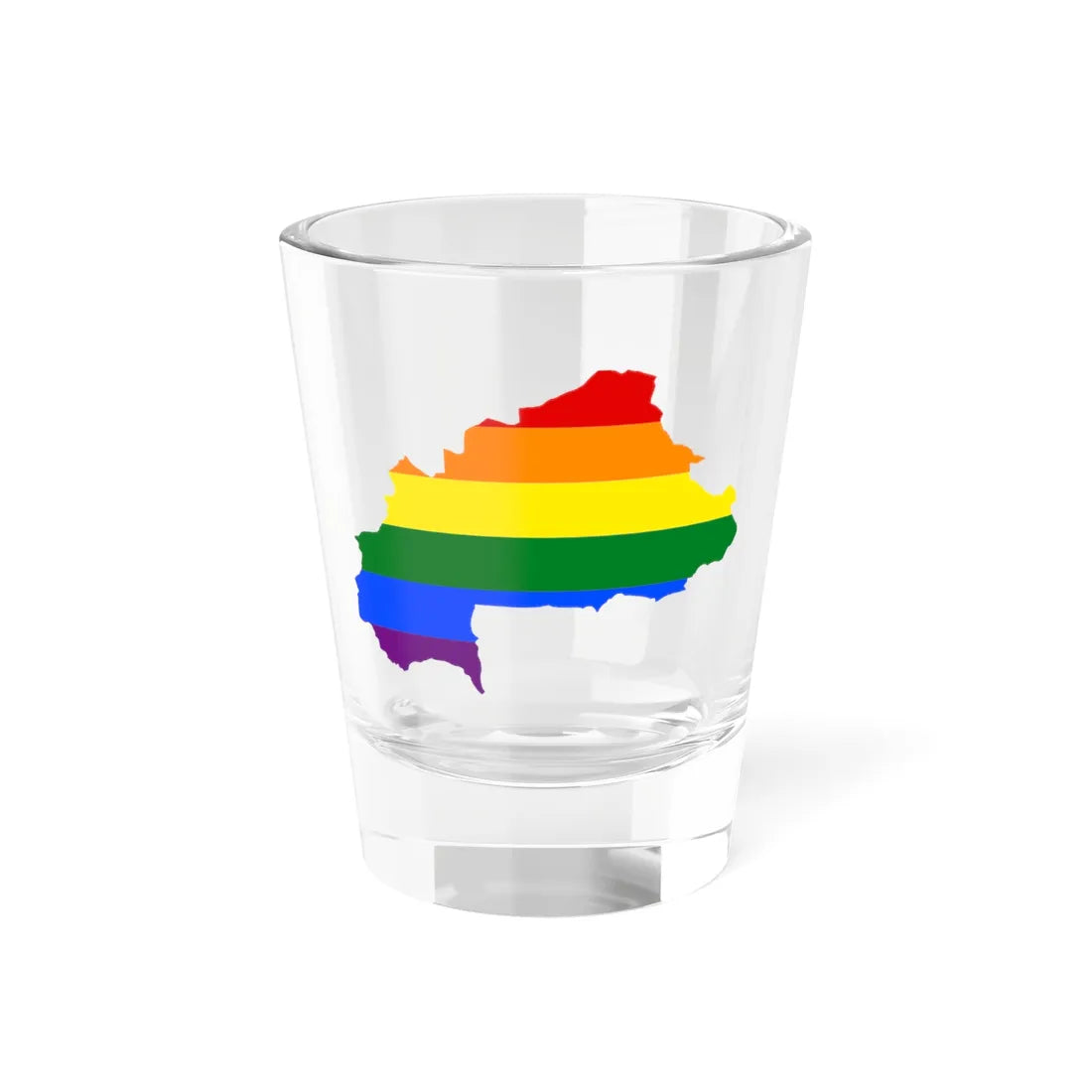 LGBT flag map of Burkina Faso (Burkina Faso) Shot Glass 1.5oz 1.5oz - Go Mug Yourself