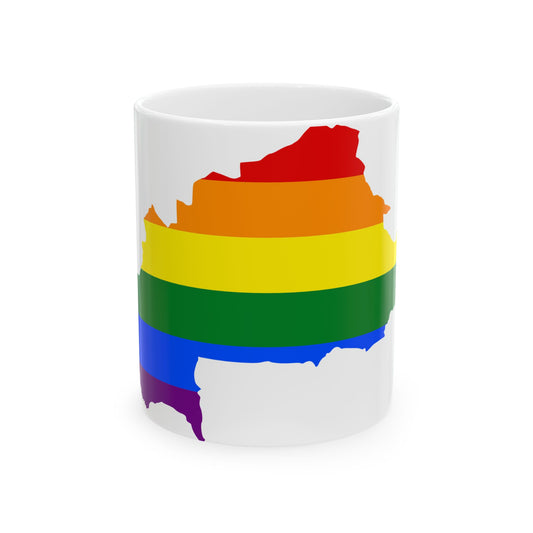 LGBT flag map of Burkina Faso (Burkina Faso) White Coffee Mug-11oz-Go Mug Yourself