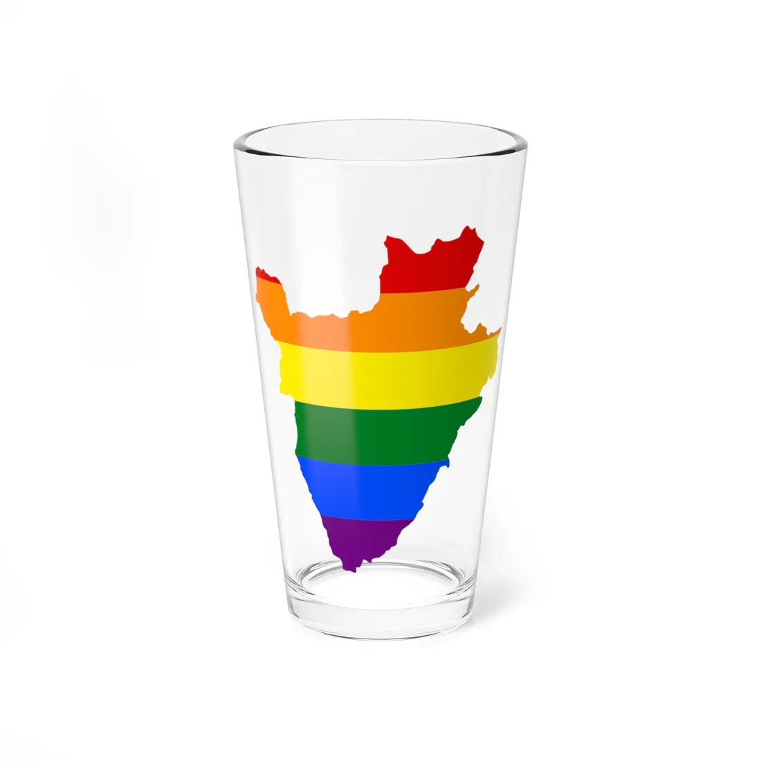 LGBT flag map of Burundi (Burundi) Pint Glass 16oz 16oz - Go Mug Yourself