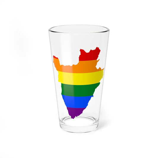 LGBT flag map of Burundi (Burundi) Pint Glass 16oz 16oz - Go Mug Yourself