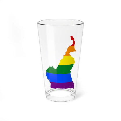 LGBT flag map of Cameroon (Cameroon) Pint Glass 16oz 16oz - Go Mug Yourself
