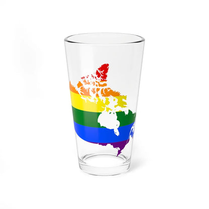 LGBT flag map of Canada (Canada) Pint Glass 16oz 16oz - Go Mug Yourself