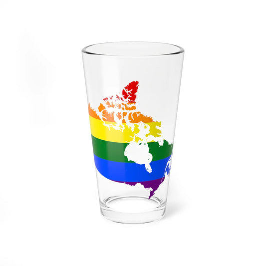 LGBT flag map of Canada (Canada) Pint Glass 16oz 16oz - Go Mug Yourself