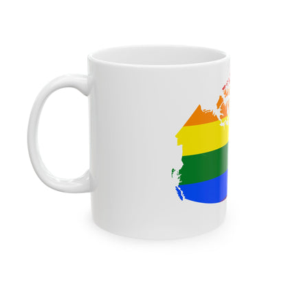 LGBT flag map of Canada (Canada) White Coffee Mug-Go Mug Yourself