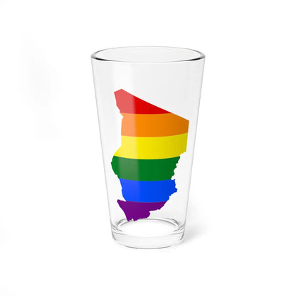 LGBT flag map of Chad (Chad) Pint Glass 16oz 16oz - Go Mug Yourself