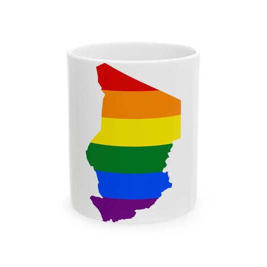 LGBT flag map of Chad (Chad) White Coffee Mug 11oz - Go Mug Yourself