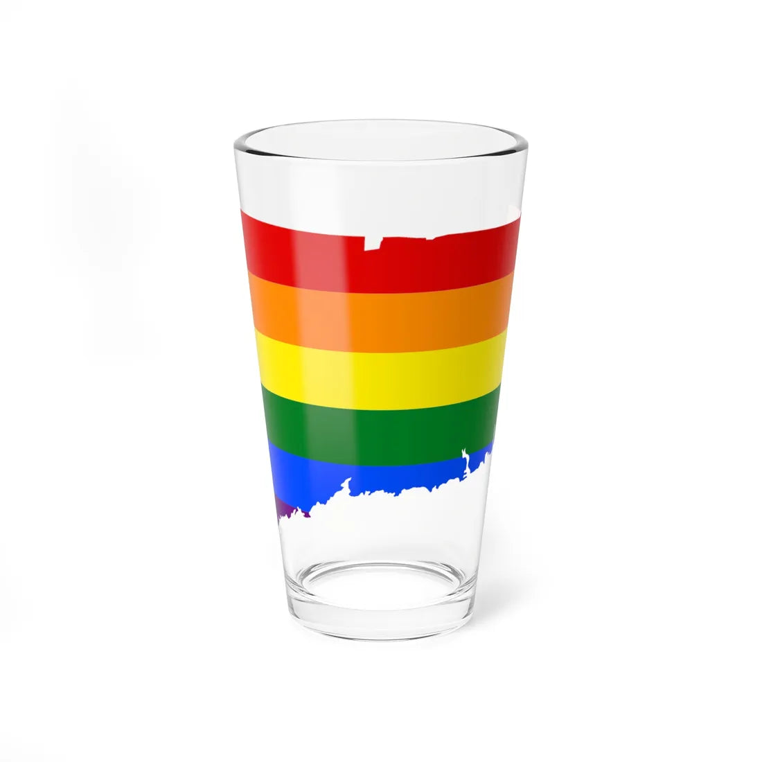 LGBT flag map of Connecticut (United States) Pint Glass 16oz 16oz - Go Mug Yourself