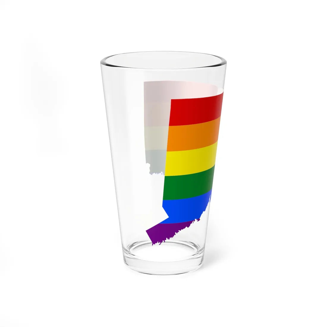 LGBT flag map of Connecticut (United States) Pint Glass 16oz - Go Mug Yourself