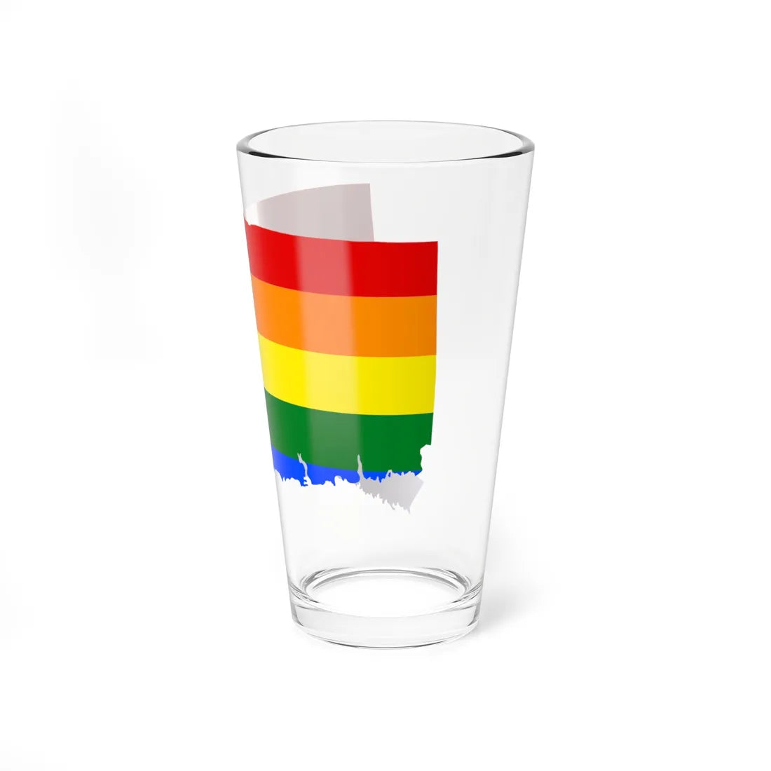 LGBT flag map of Connecticut (United States) Pint Glass 16oz - Go Mug Yourself