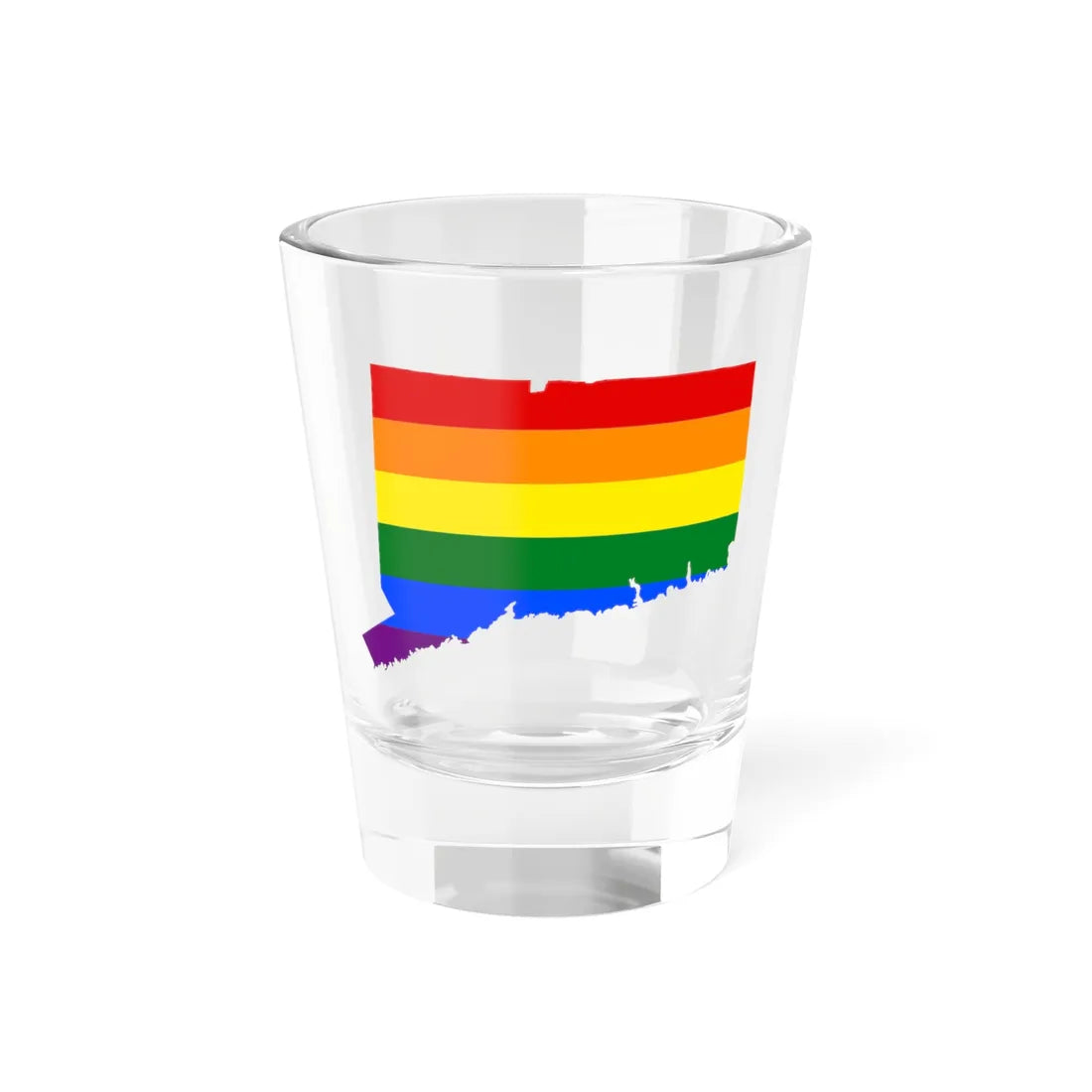 LGBT flag map of Connecticut (United States) Shot Glass 1.5oz 1.5oz - Go Mug Yourself