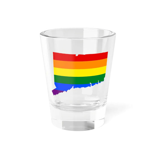 LGBT flag map of Connecticut (United States) Shot Glass 1.5oz 1.5oz - Go Mug Yourself