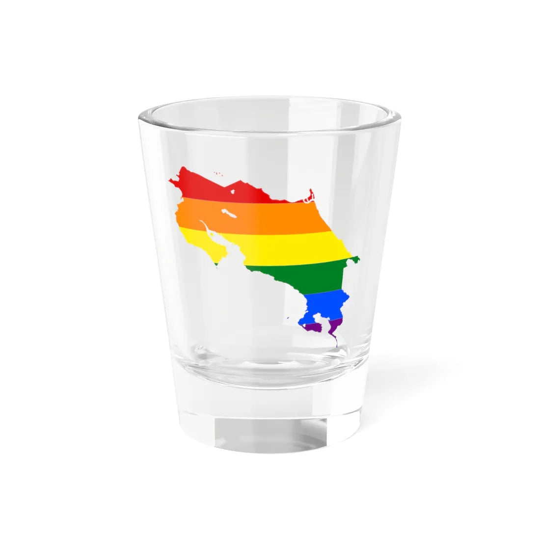 LGBT flag map of Costa Rica (Costa Rica) Shot Glass 1.5oz 1.5oz - Go Mug Yourself
