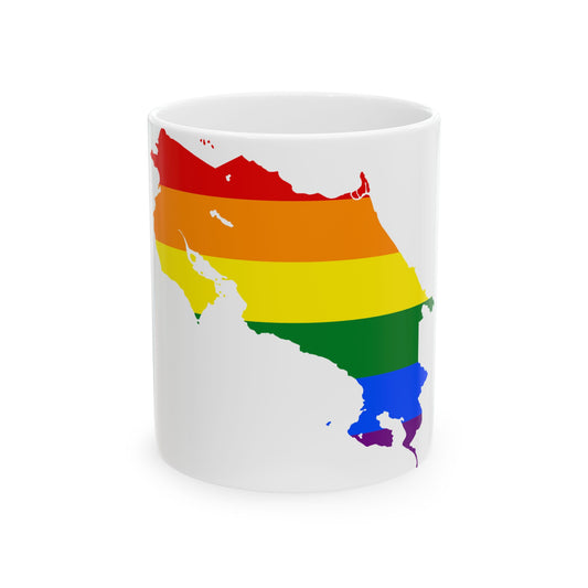 LGBT flag map of Costa Rica (Costa Rica) White Coffee Mug-11oz-Go Mug Yourself