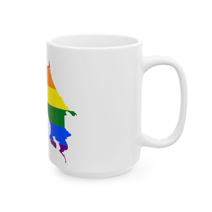 LGBT flag map of Costa Rica (Costa Rica) White Coffee Mug-Go Mug Yourself