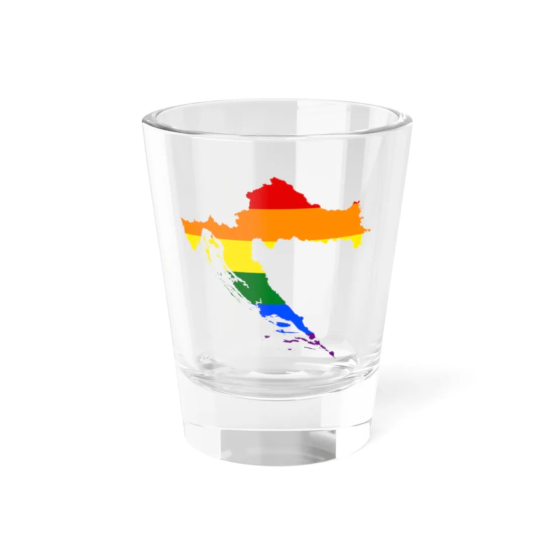 LGBT flag map of Croatia (Croatia) Shot Glass 1.5oz 1.5oz - Go Mug Yourself