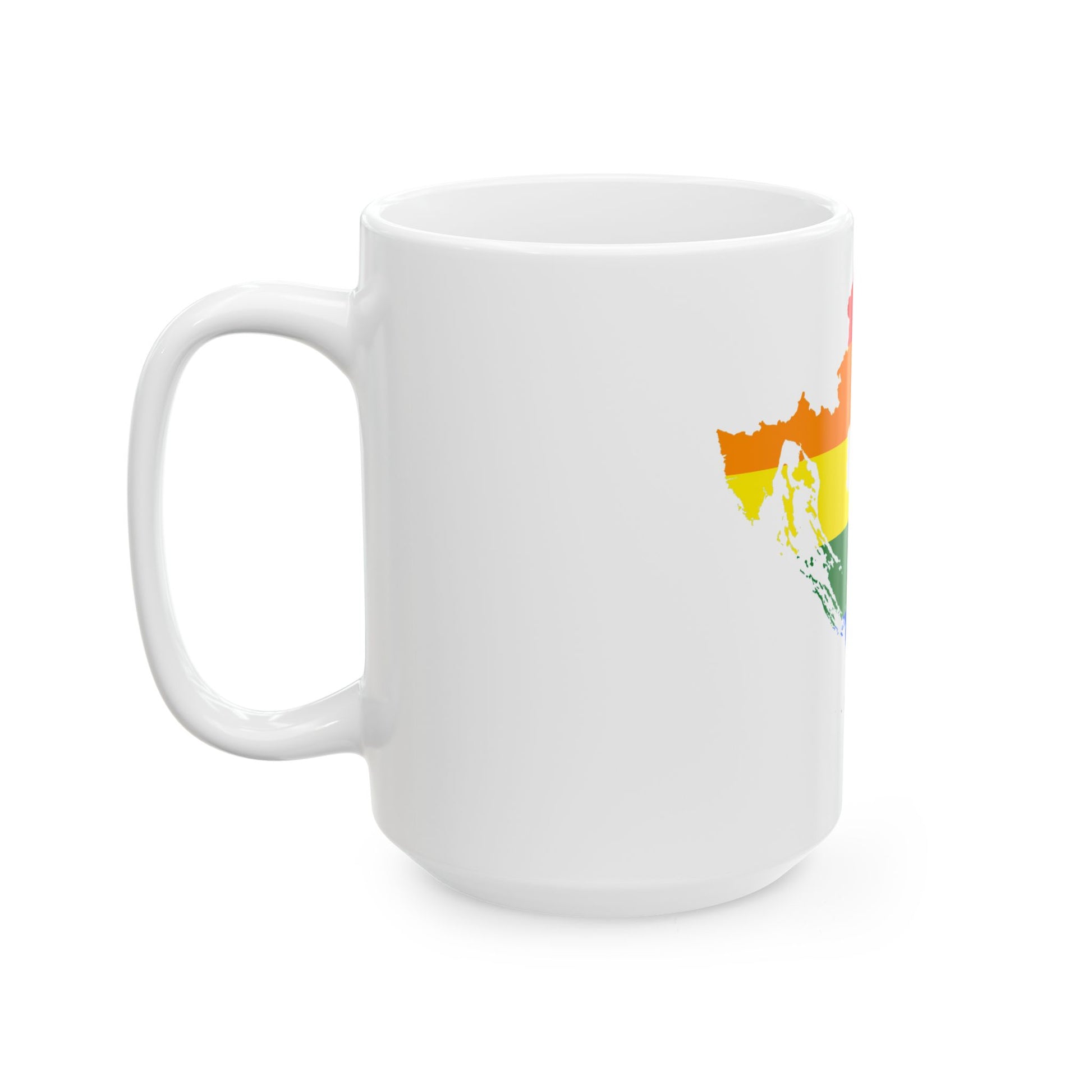 LGBT flag map of Croatia (Croatia) White Coffee Mug-Go Mug Yourself