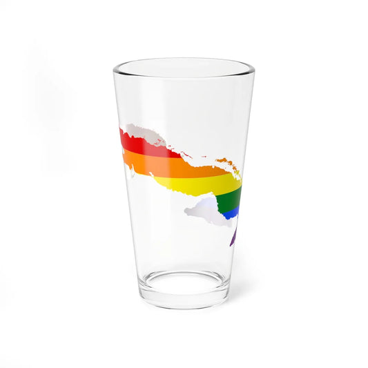 LGBT flag map of Cuba (Cuba) Pint Glass 16oz 16oz - Go Mug Yourself