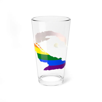 LGBT flag map of Cuba (Cuba) Pint Glass 16oz - Go Mug Yourself