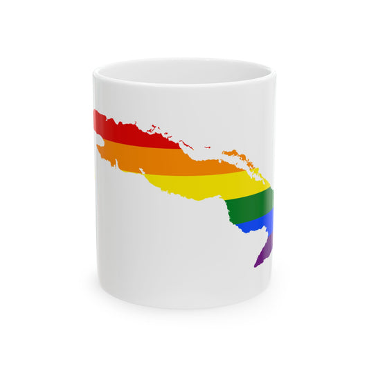 LGBT flag map of Cuba (Cuba) White Coffee Mug-11oz-Go Mug Yourself