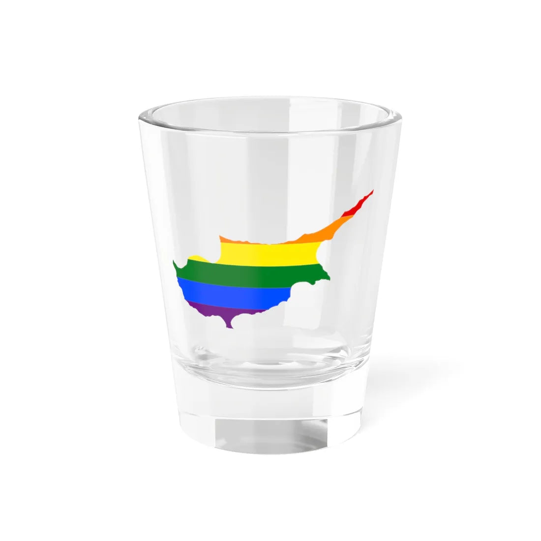 LGBT flag map of Cyprus (Cyprus) Shot Glass 1.5oz 1.5oz - Go Mug Yourself