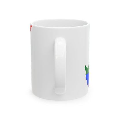 LGBT flag map of Cyprus (Cyprus) White Coffee Mug-Go Mug Yourself