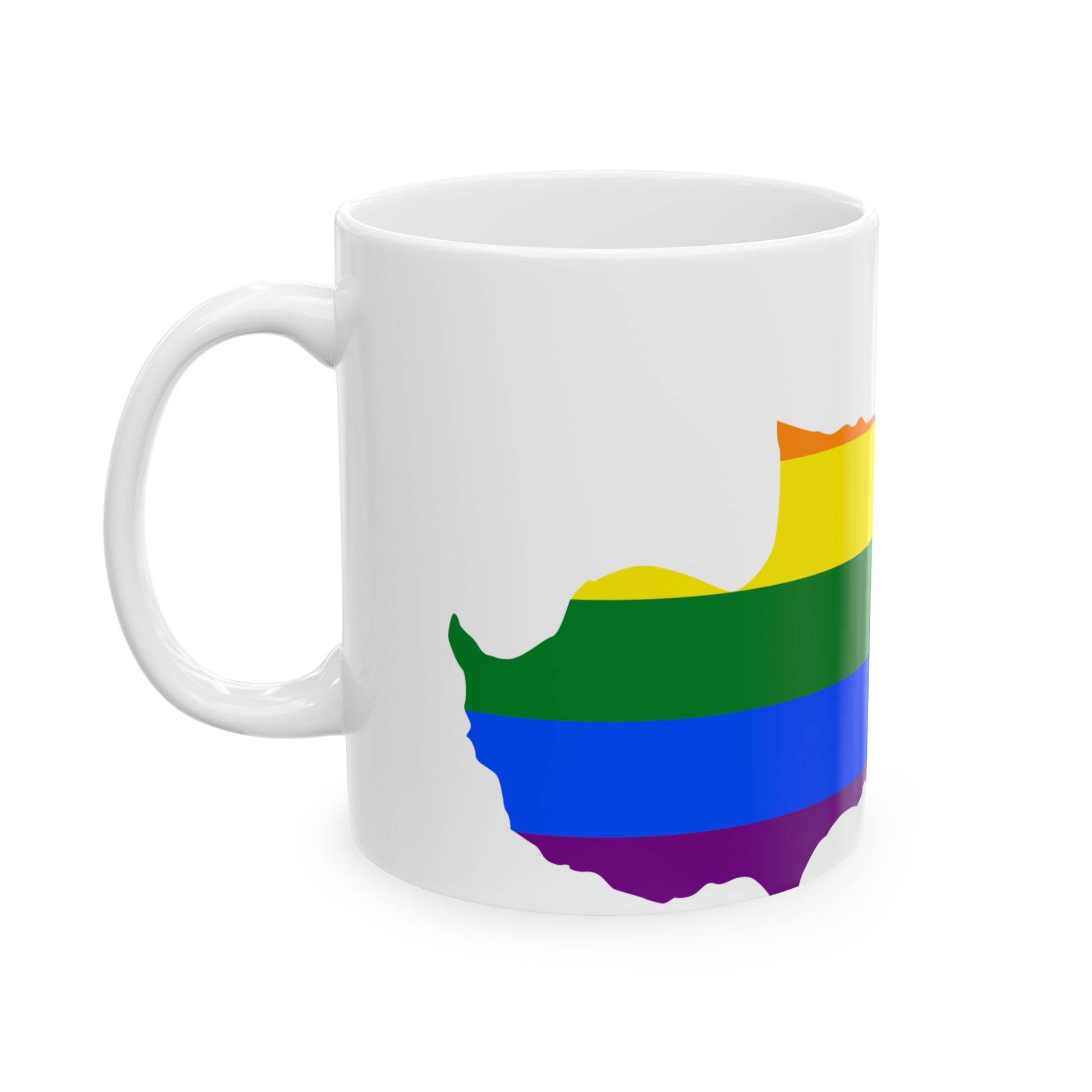 LGBT flag map of Cyprus (Cyprus) White Coffee Mug-Go Mug Yourself