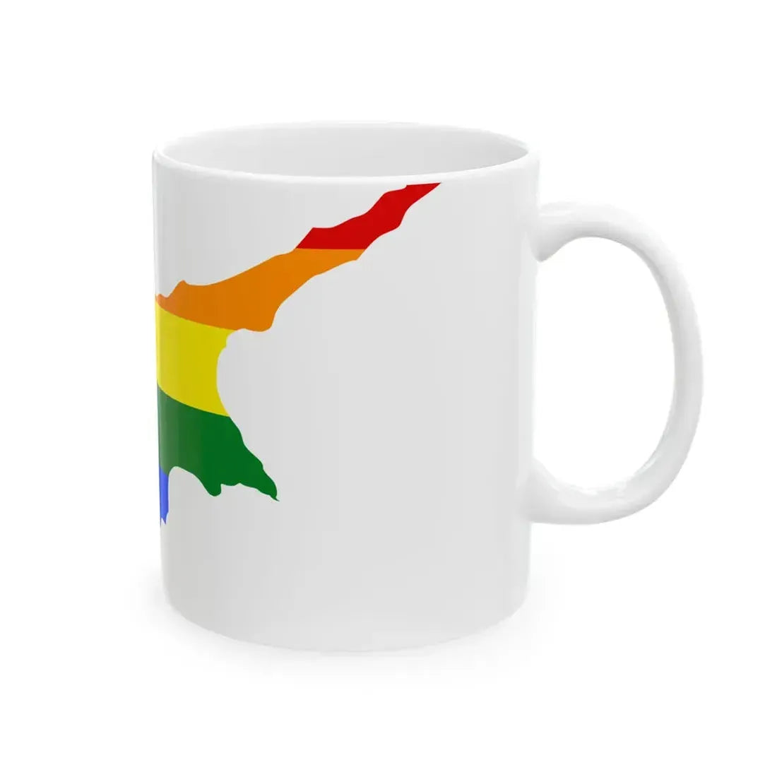 LGBT flag map of Cyprus (Cyprus) White Coffee Mug - Go Mug Yourself