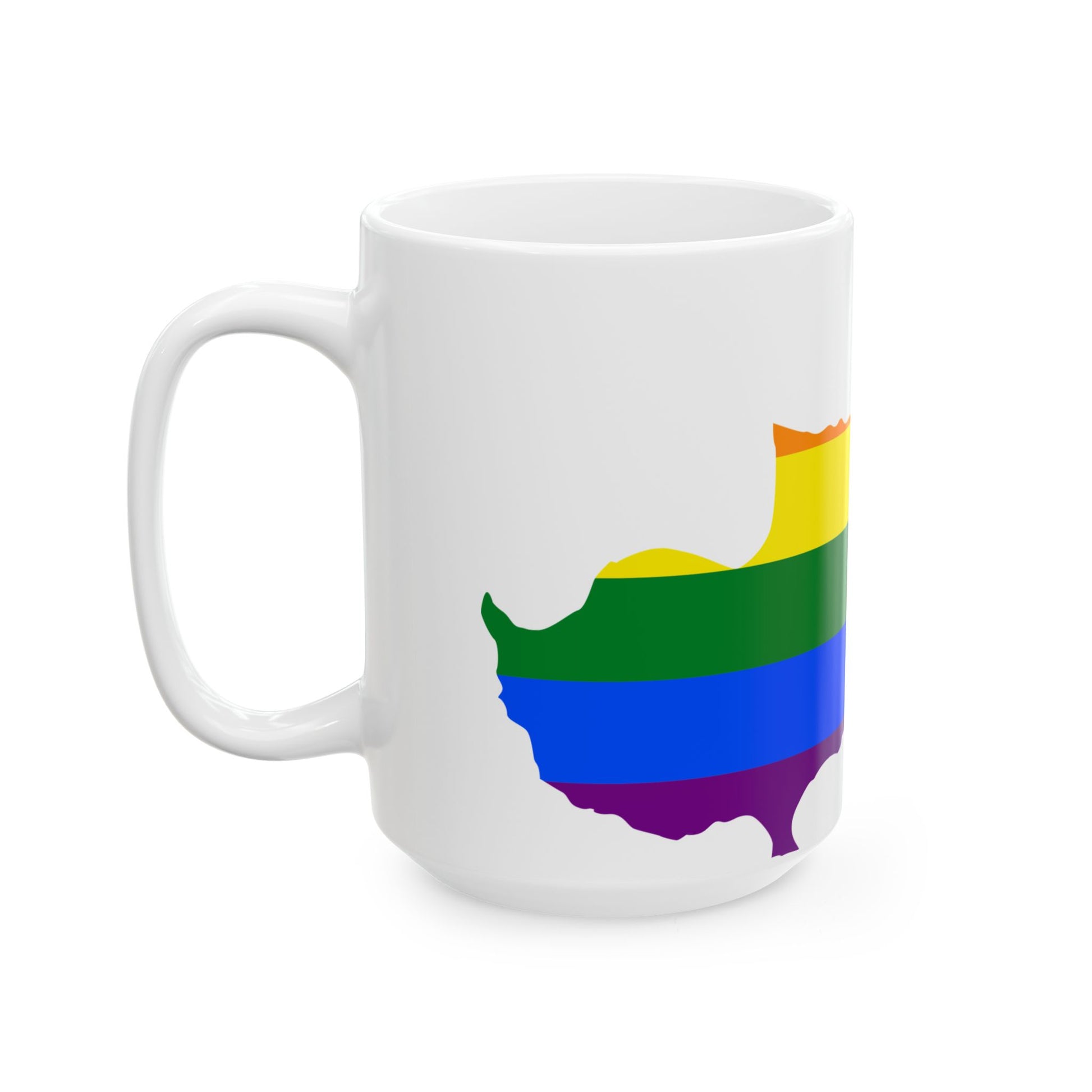 LGBT flag map of Cyprus (Cyprus) White Coffee Mug-Go Mug Yourself