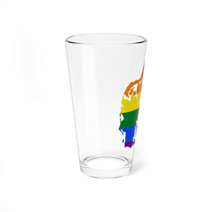 LGBT flag map of Denmark (Denmark) Pint Glass 16oz - Go Mug Yourself