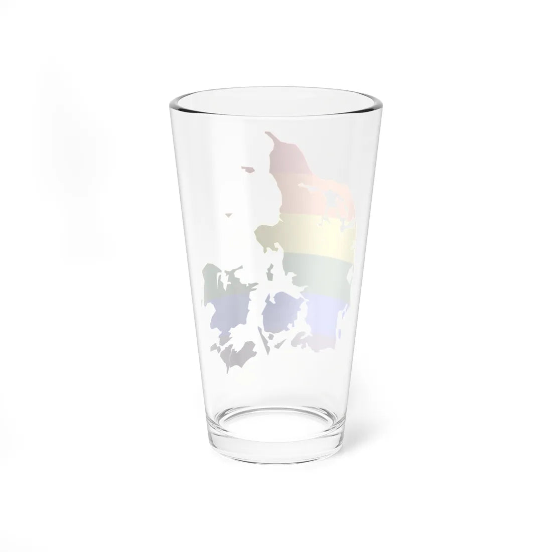LGBT flag map of Denmark (Denmark) Pint Glass 16oz - Go Mug Yourself