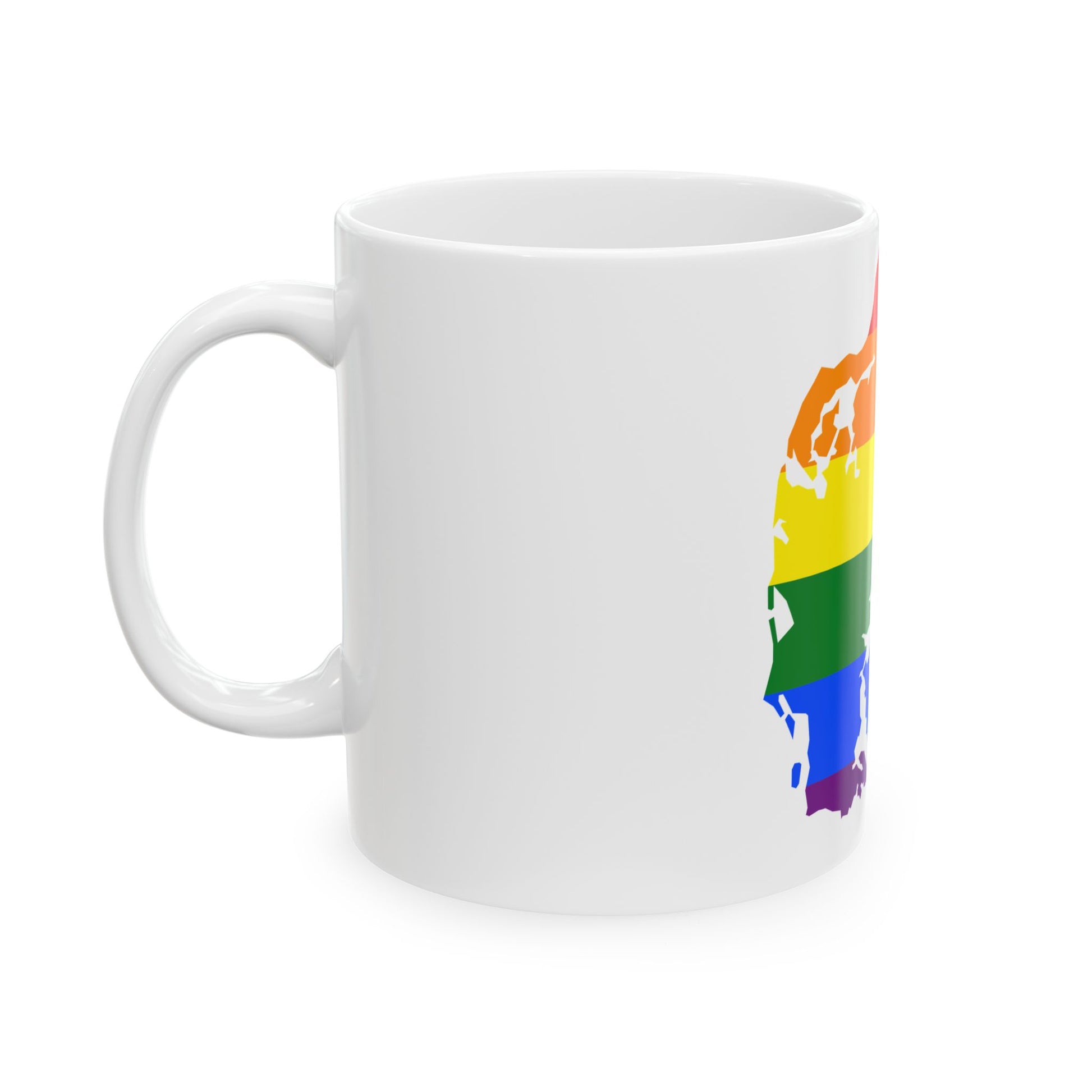 LGBT flag map of Denmark (Denmark) White Coffee Mug-Go Mug Yourself