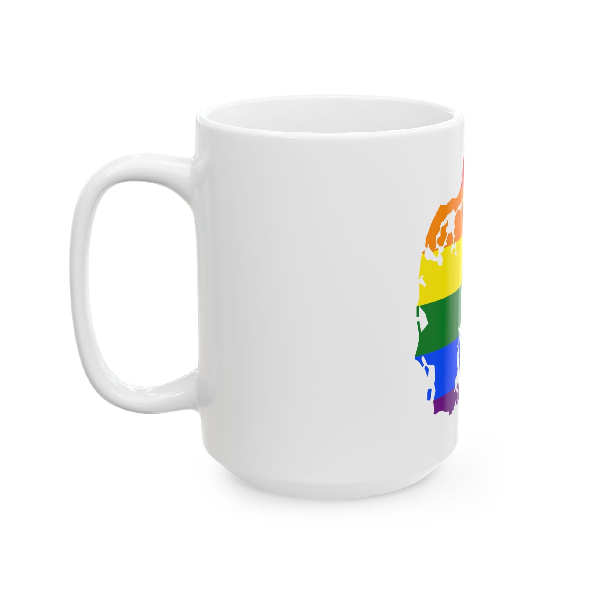 LGBT flag map of Denmark (Denmark) White Coffee Mug-Go Mug Yourself