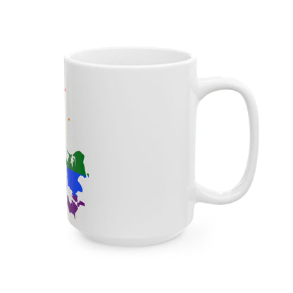 LGBT flag map of Denmark (Denmark) White Coffee Mug-Go Mug Yourself