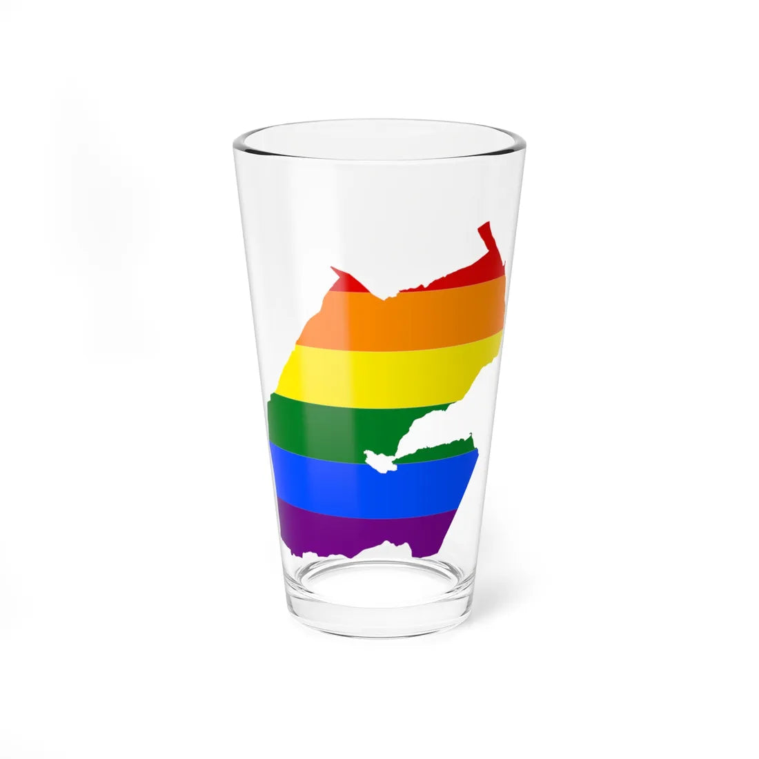 LGBT flag map of Djibouti (Djibouti) Pint Glass 16oz 16oz - Go Mug Yourself