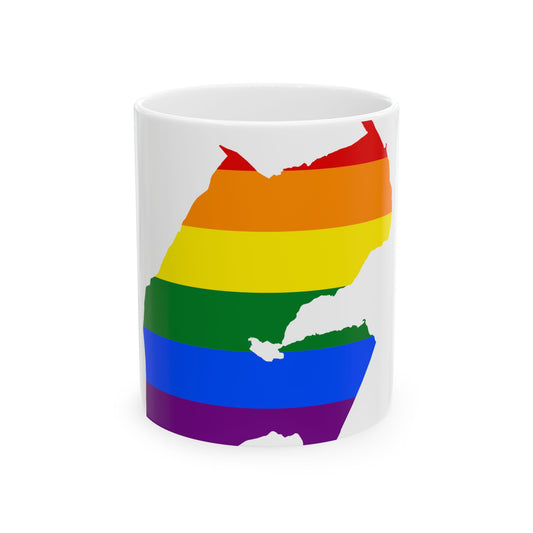 LGBT flag map of Djibouti (Djibouti) White Coffee Mug-11oz-Go Mug Yourself