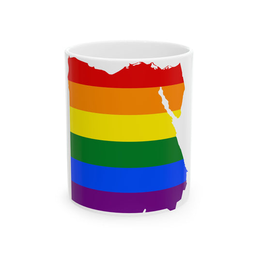 LGBT flag map of Egypt (Egypt) White Coffee Mug-11oz-Go Mug Yourself