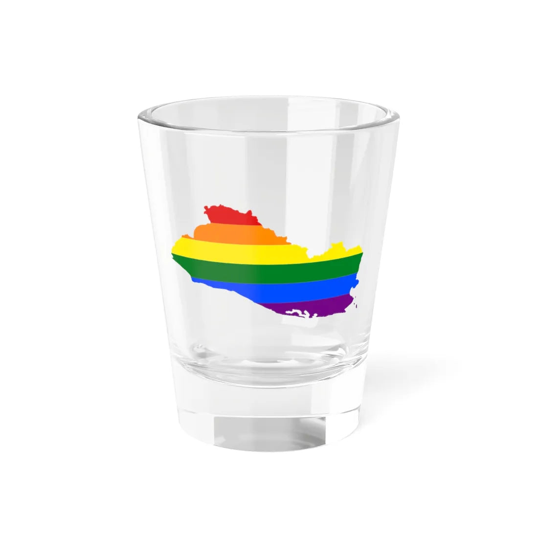 LGBT flag map of El Salvador (El Salvador) Shot Glass 1.5oz 1.5oz - Go Mug Yourself