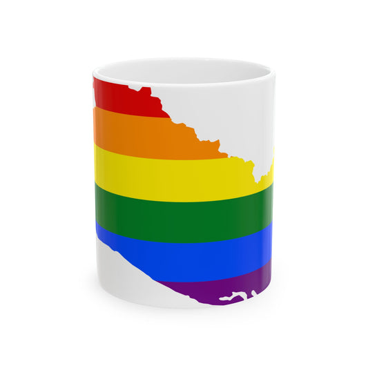 LGBT flag map of El Salvador (El Salvador) White Coffee Mug-11oz-Go Mug Yourself