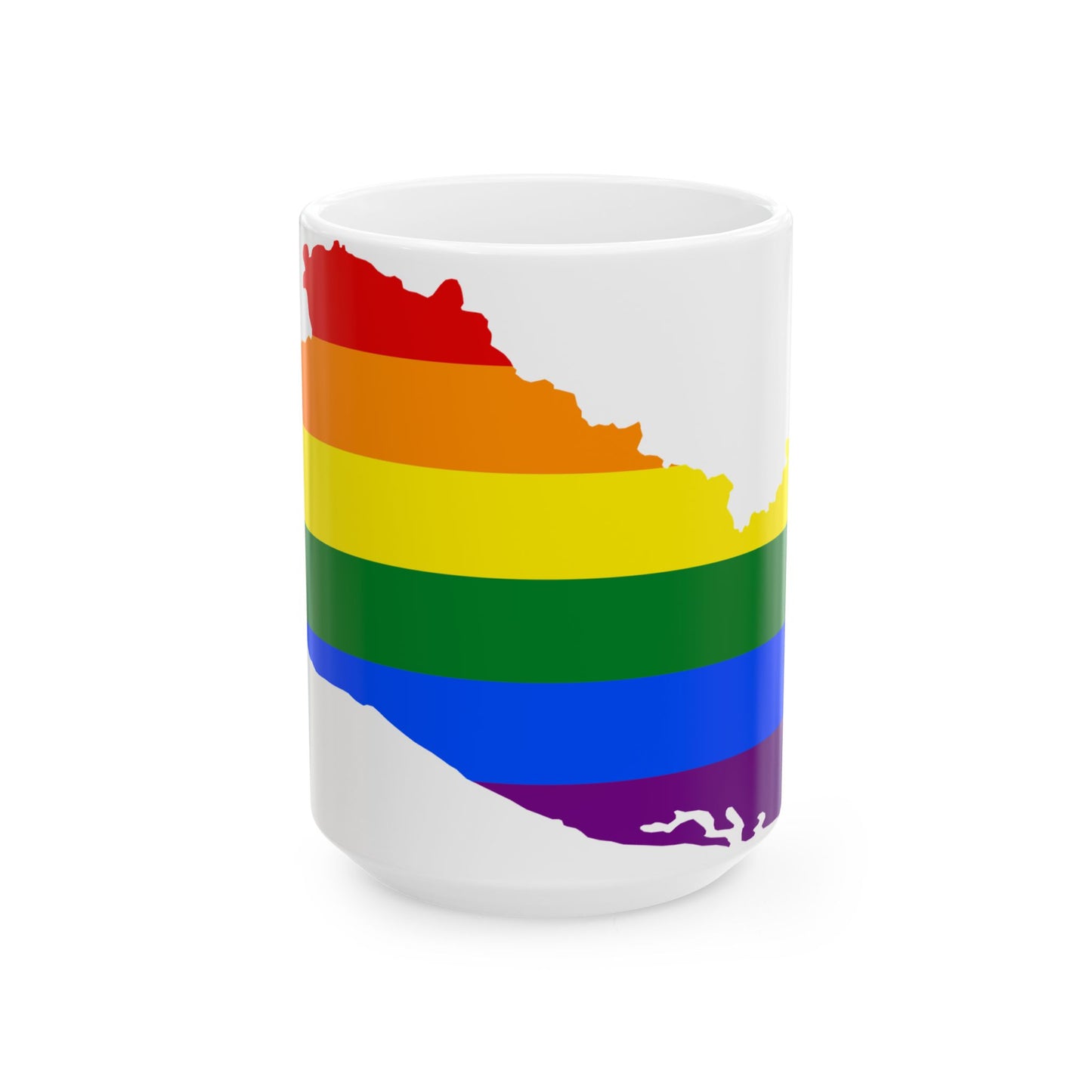 LGBT flag map of El Salvador (El Salvador) White Coffee Mug-15oz-Go Mug Yourself
