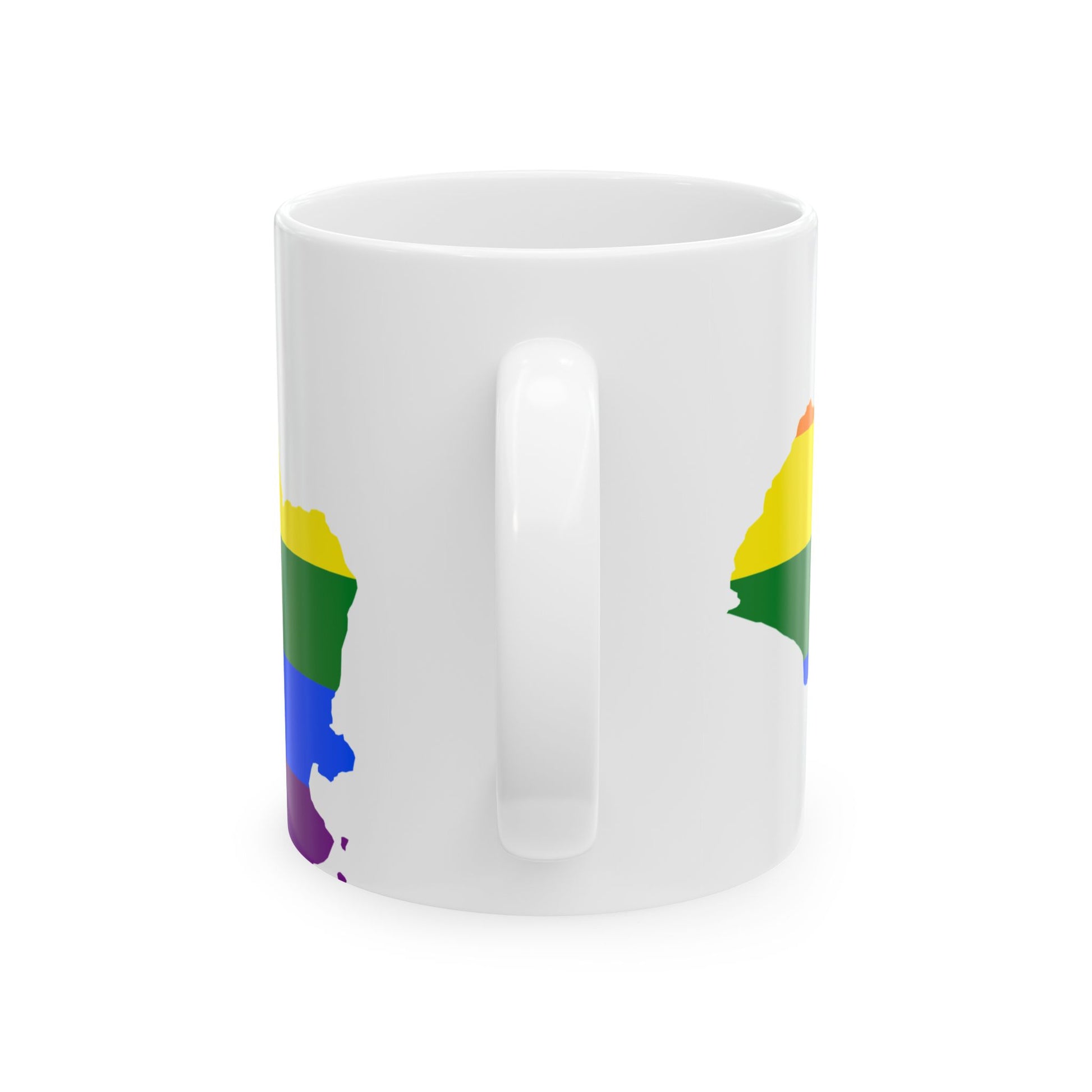 LGBT flag map of El Salvador (El Salvador) White Coffee Mug-Go Mug Yourself