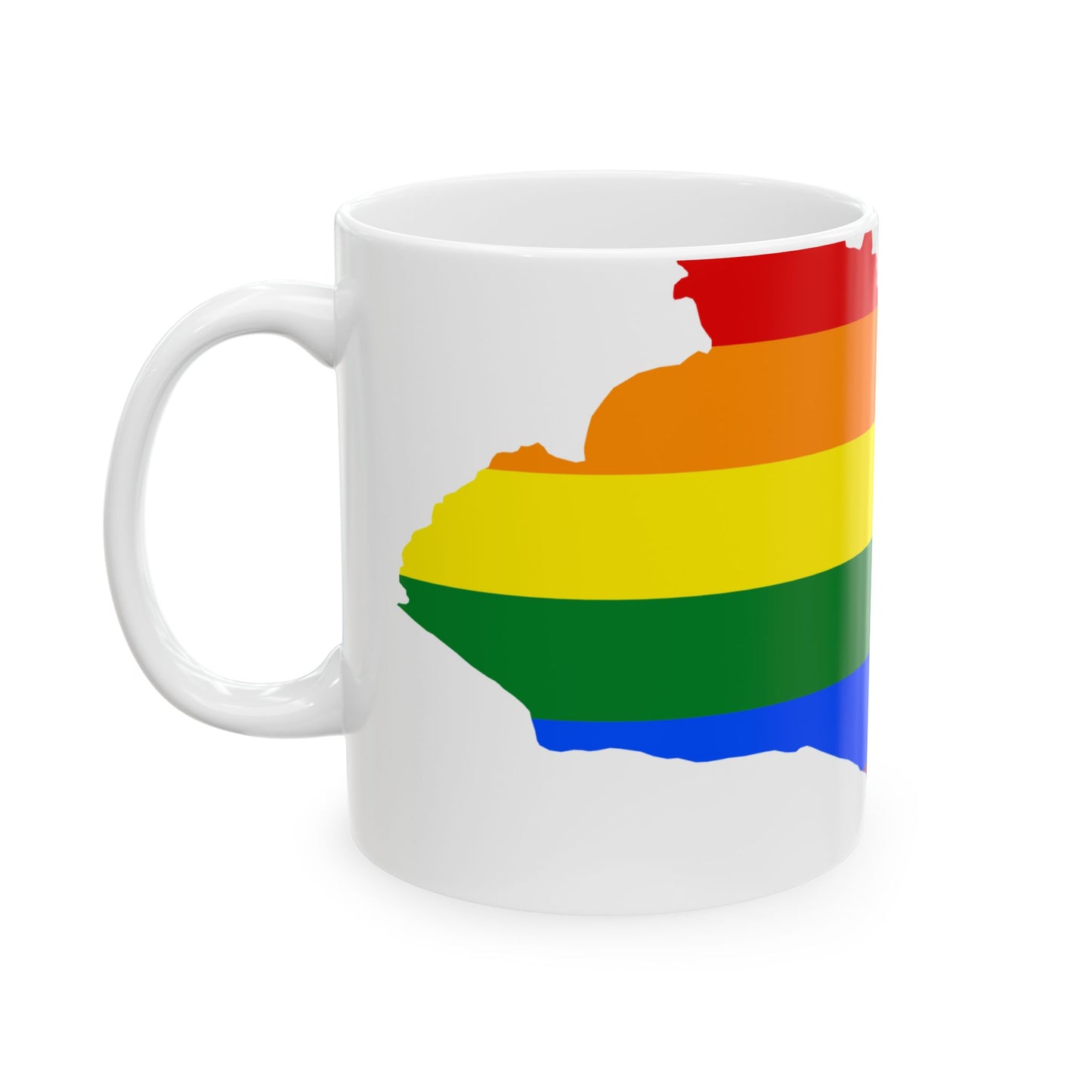 LGBT flag map of El Salvador (El Salvador) White Coffee Mug-Go Mug Yourself
