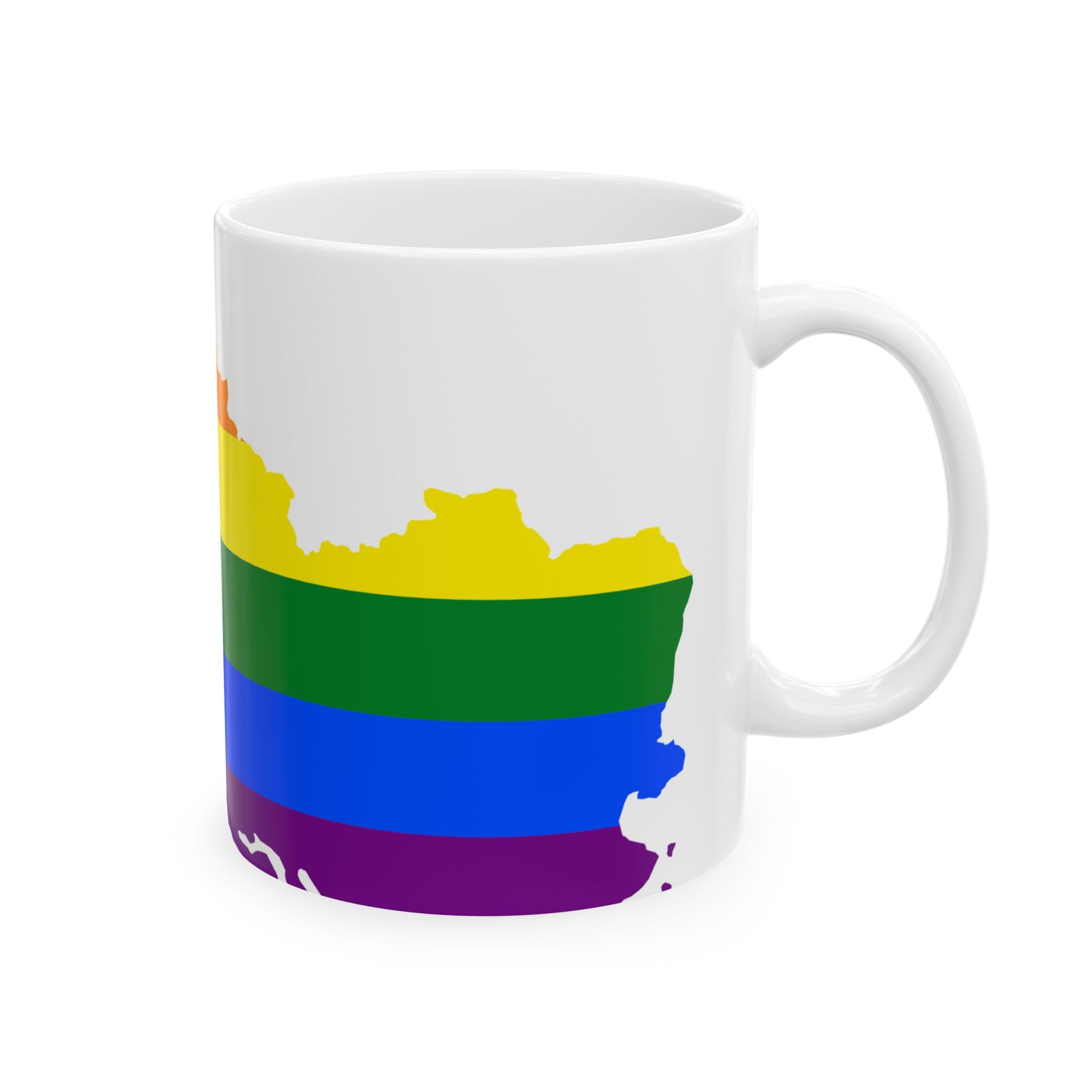 LGBT flag map of El Salvador (El Salvador) White Coffee Mug-Go Mug Yourself
