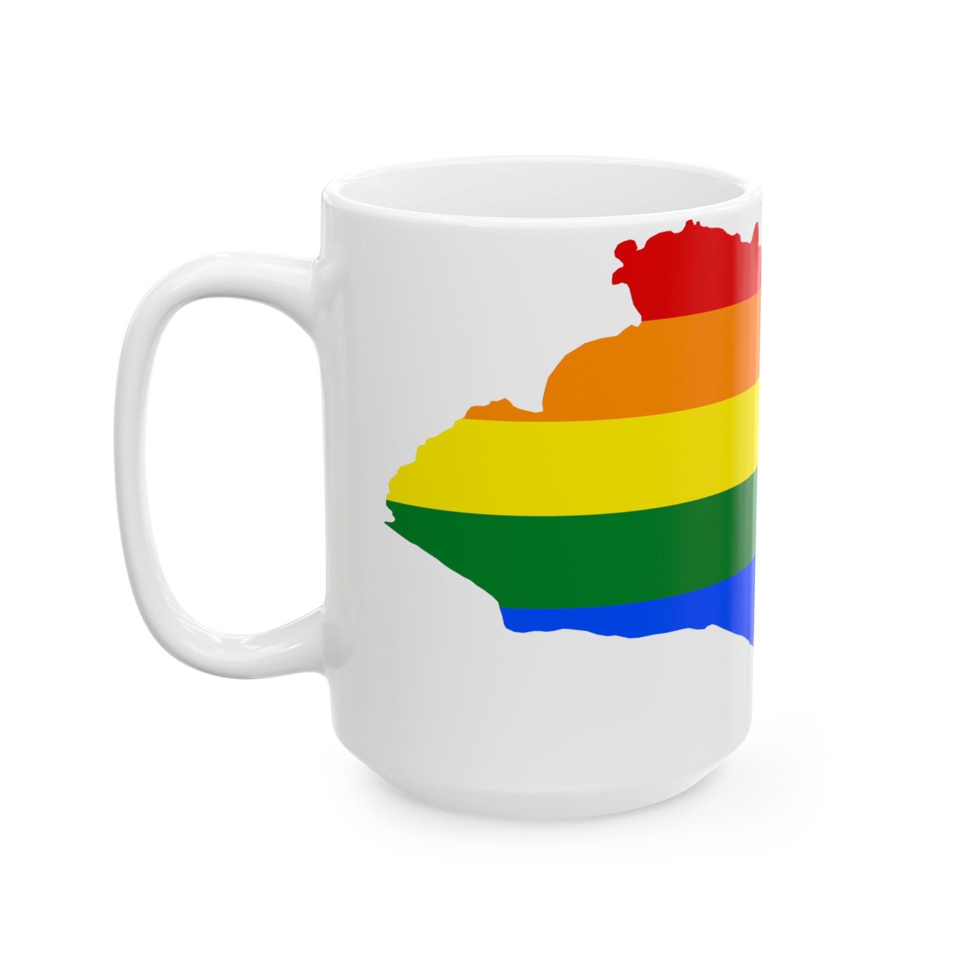 LGBT flag map of El Salvador (El Salvador) White Coffee Mug-Go Mug Yourself