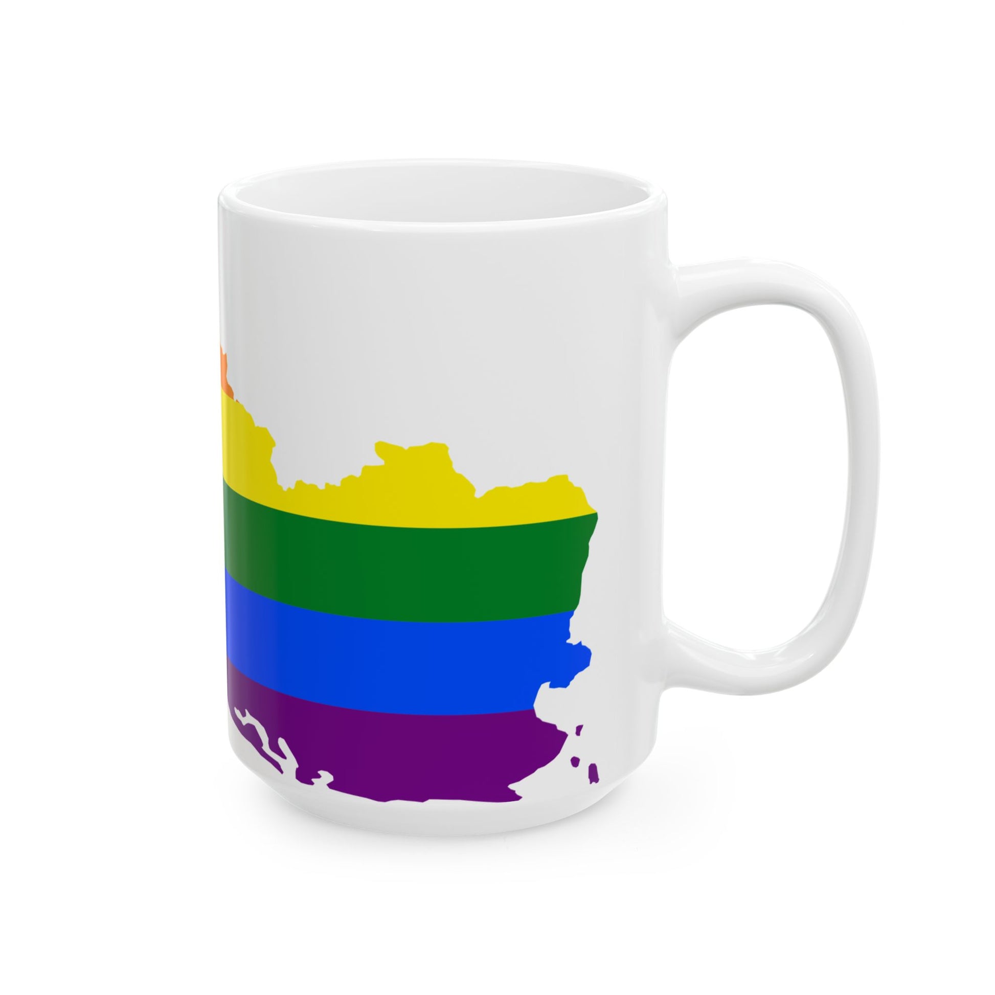 LGBT flag map of El Salvador (El Salvador) White Coffee Mug-Go Mug Yourself