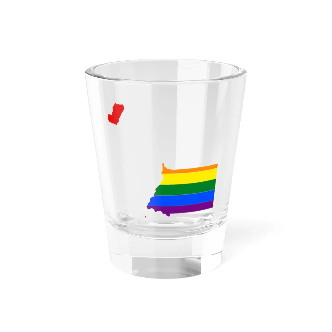 LGBT flag map of Equatorial Guinea (Equatorial Guinea) Shot Glass 1.5oz 1.5oz - Go Mug Yourself